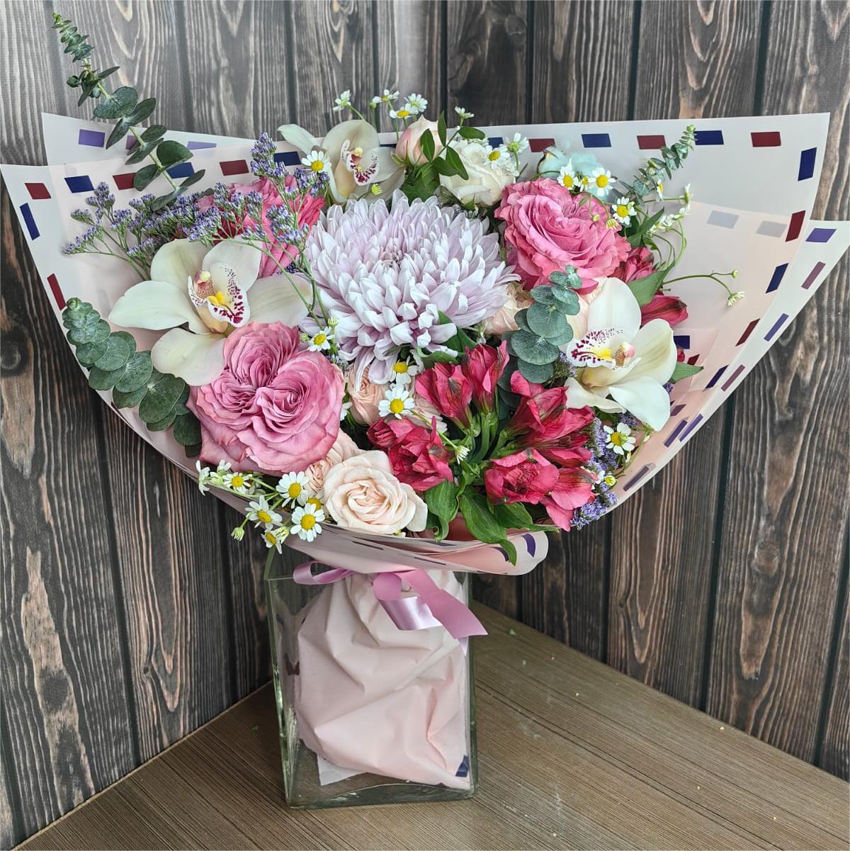 Roses Alstroemerias and Orchids. Summer Wind - Image 2