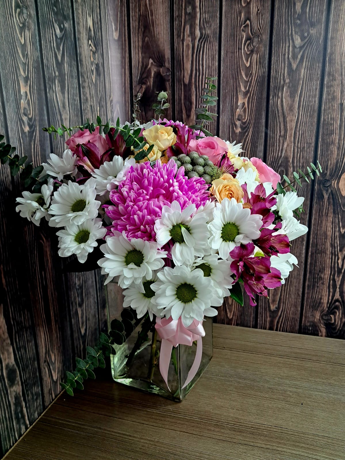 Bouquet with Roses, chrysanthemums. Florist Deliverys - Image 4