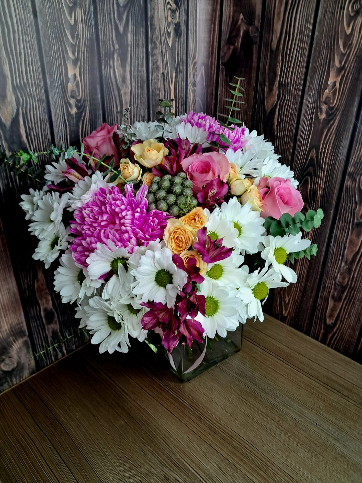 Bouquet with Roses, chrysanthemums. Florist Deliverys - Image 7