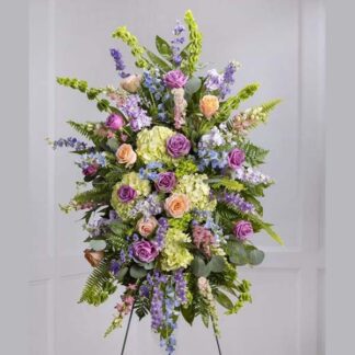 Funeral Bouquet with Roses and Lilies