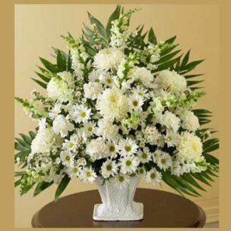 Funeral Bouquet with White Chrysanthemums and Daisies