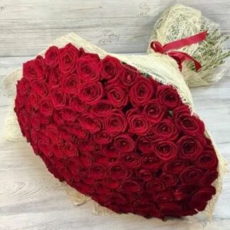 A Hundred Red Roses bouquet with 100 fresh red roses