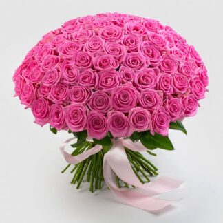 A Hundred Pink Roses bouquet with 100 fresh pink roses