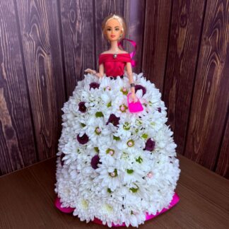 Floral Doll with a charming doll dressed in a dress made of fresh flowers