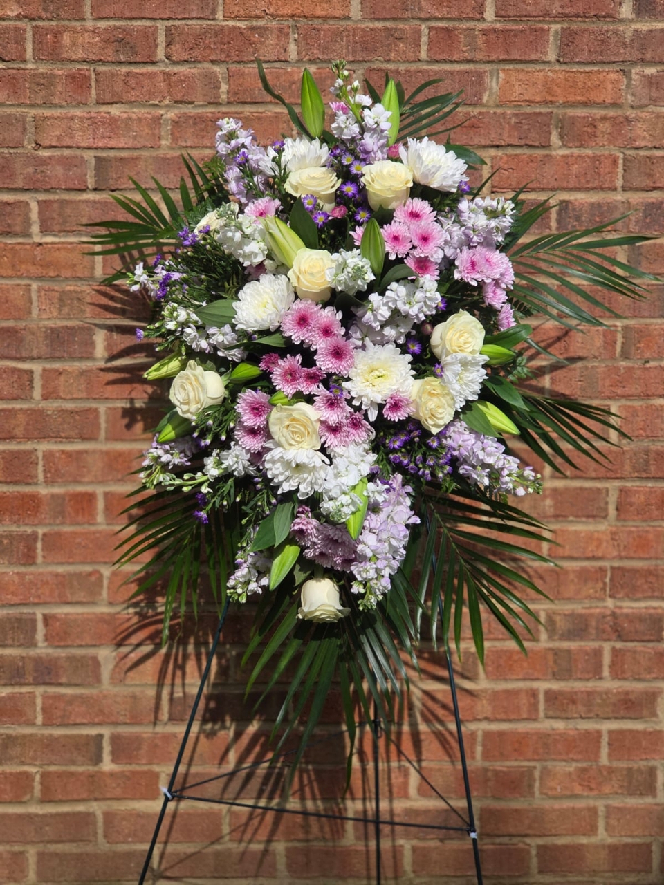 Funeral Standing Sprays & Wreaths on chrysanthemum, lily - a symbol of eternal memory and sorrow - Image 2