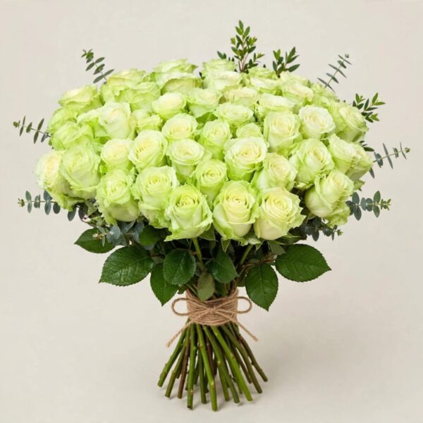 White Rose Grace white rose bouquet with eucalyptus